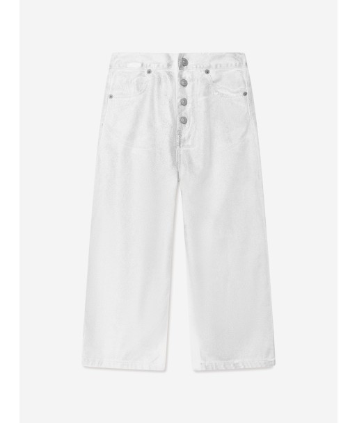 MM6 Maison Margiela Kids Metallic Effect Jeans in Silver chez Cornerstreet bien 