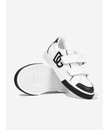 Dolce & Gabbana Kids Leather Portofino Trainers in White la colonne vertébrale