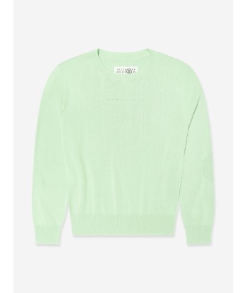 MM6 Maison Margiela Kids Lightweight Knit Jumper in Green en stock