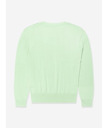 MM6 Maison Margiela Kids Lightweight Knit Jumper in Green en stock