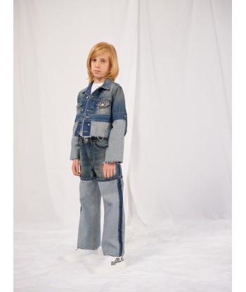 MM6 Maison Margiela Kids Re-Cut Shaded Denim Jacket in Blue 2 - 3 jours ouvrés.