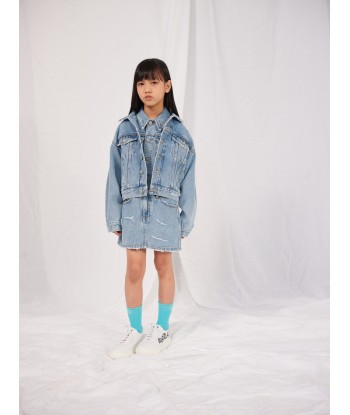 MM6 Maison Margiela Girls Sleeveless Denim Dress in Blue français