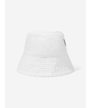 MM6 Maison Margiela Kids Logo Bucket Hat in White meilleur choix