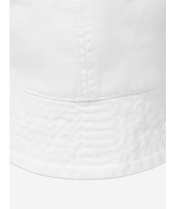 MM6 Maison Margiela Kids Logo Bucket Hat in White meilleur choix