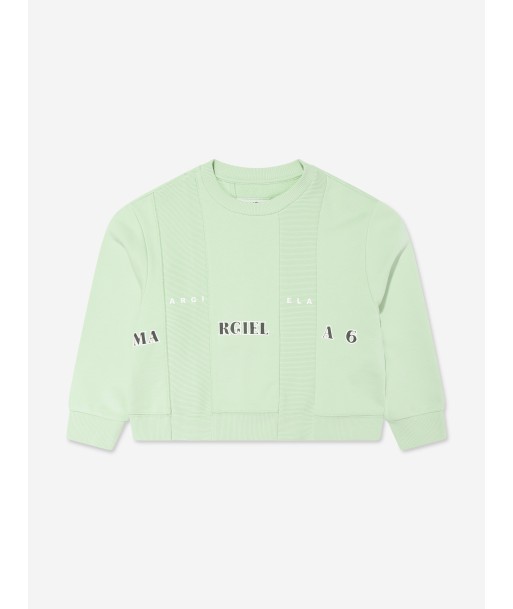 MM6 Maison Margiela Kids Logo Sweatshirt in Green votre