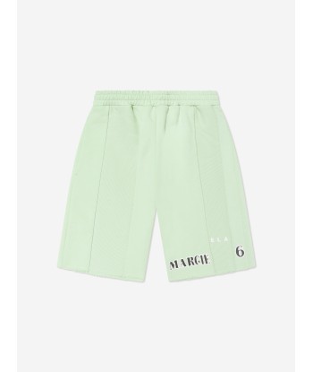 MM6 Maison Margiela Kids Logo Shorts in Green Amélioration de cerveau avec