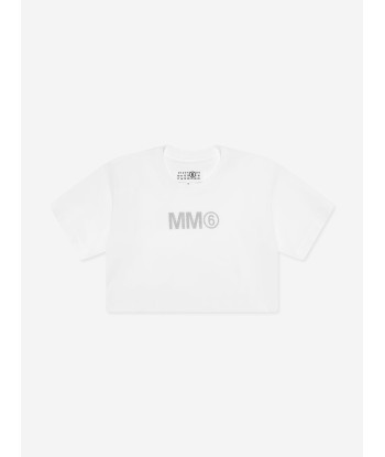 MM6 Maison Margiela Kids Logo T-Shirt in White ou a consommer sur place