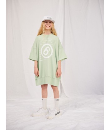 MM6 Maison Margiela Girls Logo Sweater Dress in Green Vous souhaitez 