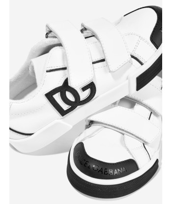 Dolce & Gabbana Kids Leather Portofino Trainers in White la colonne vertébrale