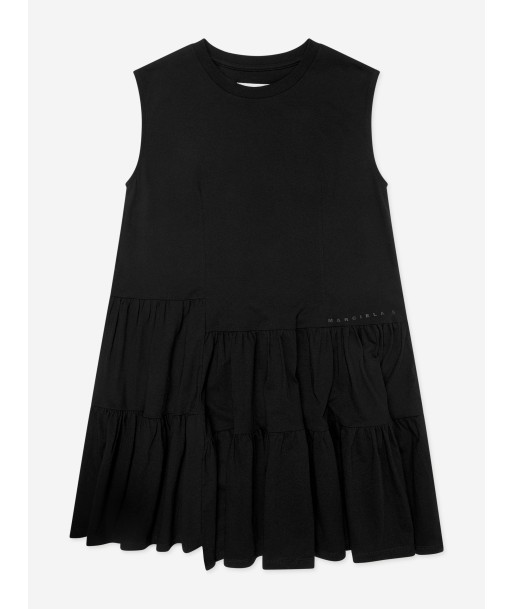 MM6 Maison Margiela Girls Sleeveless Jersey Dress in Black Amélioration de cerveau avec