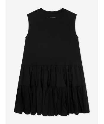 MM6 Maison Margiela Girls Sleeveless Jersey Dress in Black Amélioration de cerveau avec