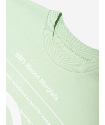 MM6 Maison Margiela Girls Logo Sweater Dress in Green Vous souhaitez 