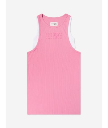 MM6 Maison Margiela Girls Sleeveless Jersey Dress in Pink Vous souhaitez 