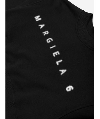 MM6 Maison Margiela Kids Cropped Logo Sweatshirt in Black À commander