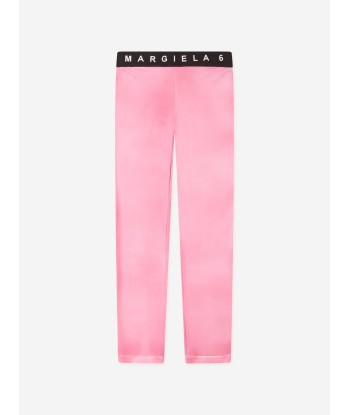 MM6 Maison Margiela Kids Logo Leggings in Pink paiement sécurisé