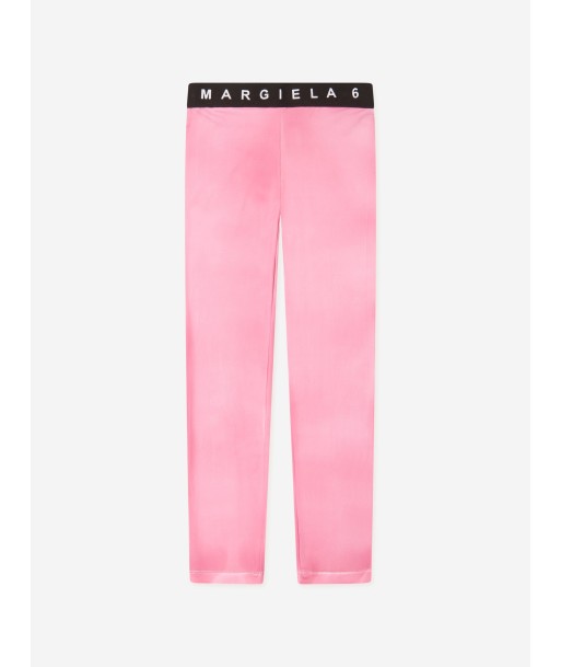 MM6 Maison Margiela Kids Logo Leggings in Pink paiement sécurisé