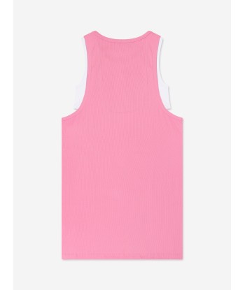 MM6 Maison Margiela Girls Sleeveless Jersey Dress in Pink Vous souhaitez 