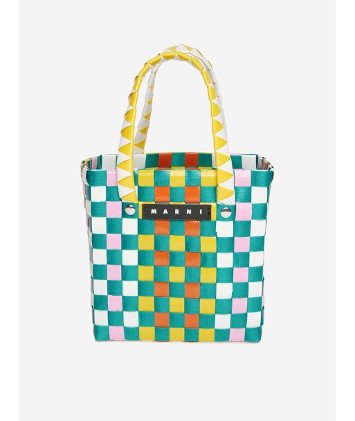 MARNI Girls Woven Micro Basket Bag in Yellow (14cm) Découvrez la collection