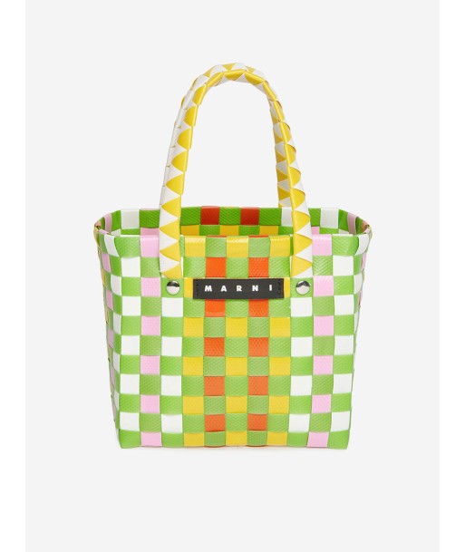 MARNI Girls Woven Micro Basket Bag in Green (14 cm) pour bénéficier 