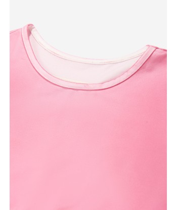 MM6 Maison Margiela Kids Cropped Logo T-Shirt in Pink ouvre sa boutique