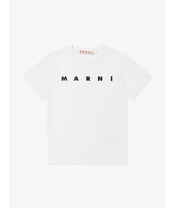 MARNI Kids Logo T-Shirt in White Pour