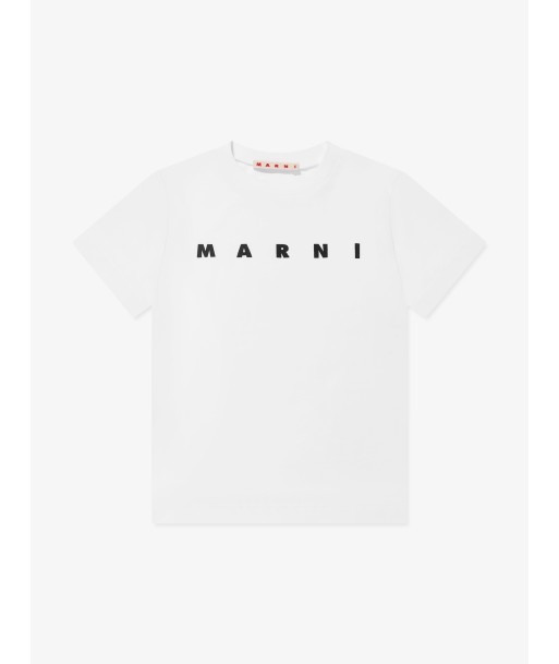 MARNI Kids Logo T-Shirt in White Pour