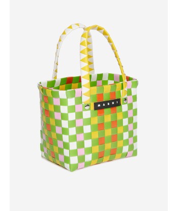 MARNI Girls Woven Micro Basket Bag in Green (14 cm) pour bénéficier 