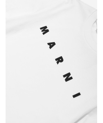 MARNI Kids Logo T-Shirt in White Pour