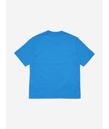 MARNI Kids Logo T-Shirt in Blue de l' environnement