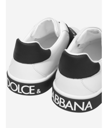 Dolce & Gabbana Kids Leather Portofino Slip on Trainers in White ou a consommer sur place