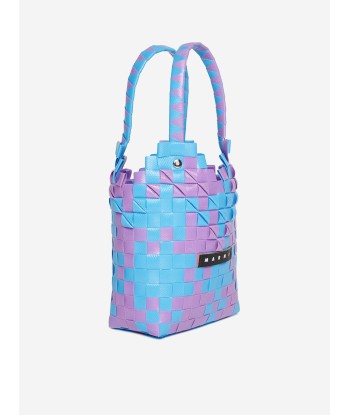 MARNI Girls Woven Diamond Basket Bag in Pink (18cm) en ligne