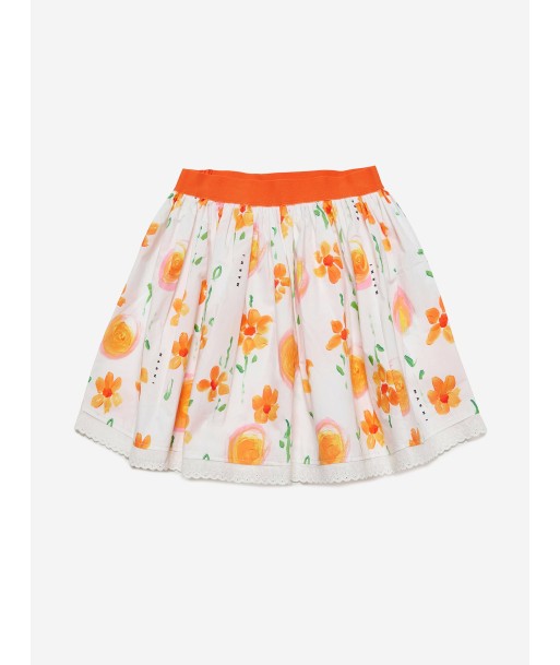 MARNI Girls Flower Print Skirt in White Le MVP de beaucoup