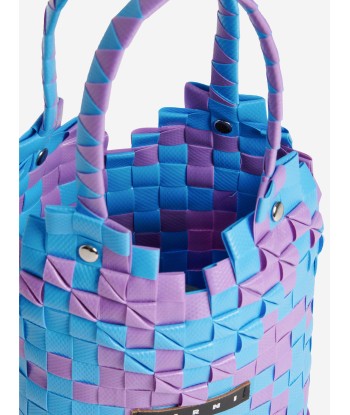 MARNI Girls Woven Diamond Basket Bag in Pink (18cm) en ligne