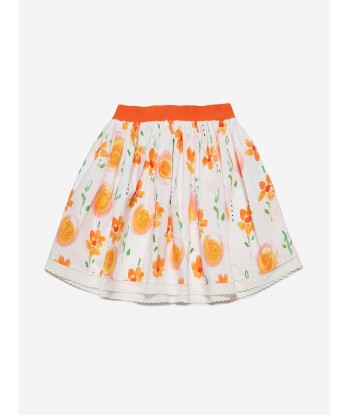 MARNI Girls Flower Print Skirt in White Le MVP de beaucoup