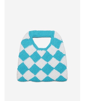 MARNI Girls Diamond Crochet Bag in Blue (25cm) en ligne des produits 