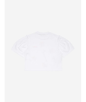 MARNI Girls Embellished Flower T-Shirt in White acheter