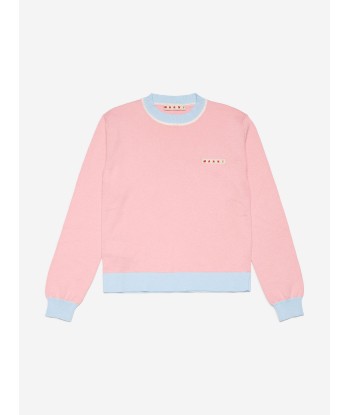 MARNI Girls Logo Jumper in Pink la chaussure