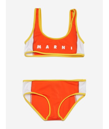 MARNI Girls Logo Bikini in Orange en ligne