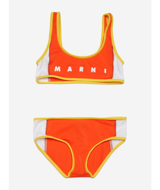 MARNI Girls Logo Bikini in Orange en ligne