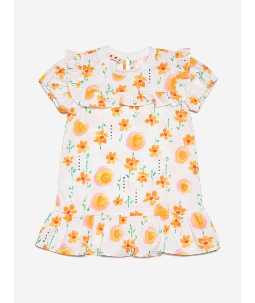 MARNI Baby Girls Flower Print Dress in White pas cheres