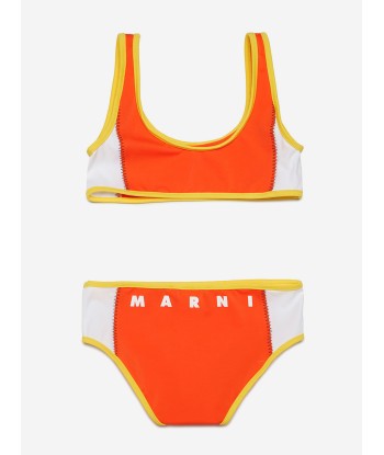 MARNI Girls Logo Bikini in Orange en ligne