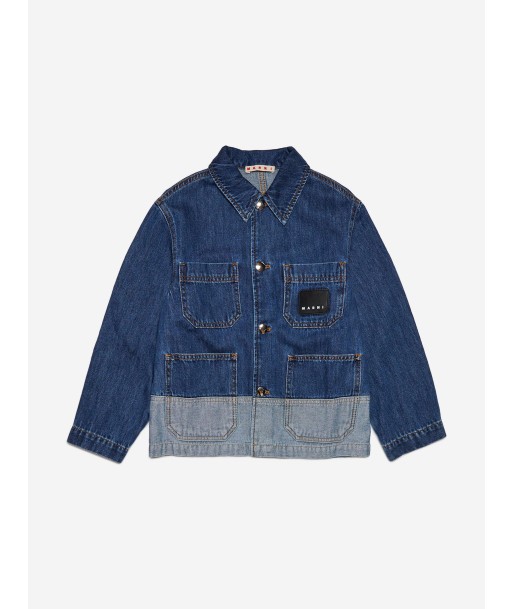 MARNI Kids Two-Tone Denim Jacket in Blue Les magasins à Paris et en Île-de-France