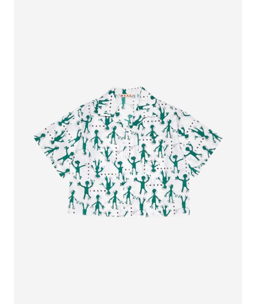 MARNI Kids Frog Print Shirt in White Paris Déstockage Promo