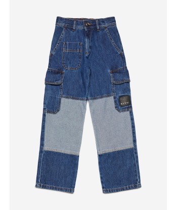 MARNI Kids Two-Tone Cargo Jeans in Blue l'évolution des habitudes 