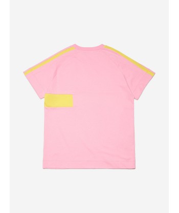 MARNI Kids Striped Logo T-Shirt in Pink en stock