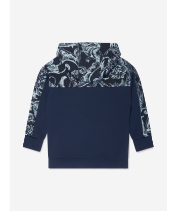 Versace Boys Barocco Logo Hoodie in Navy s'inspire de l'anatomie humaine