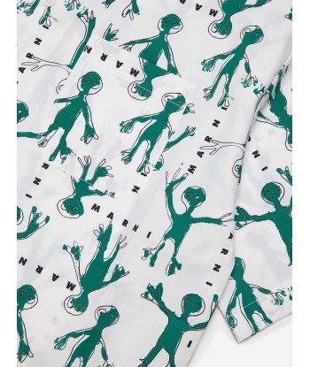 MARNI Kids Frog Print Shirt in White Paris Déstockage Promo