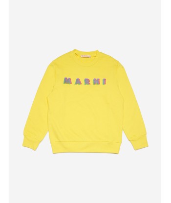 MARNI Kids Logo Sweatshirt in Yellow en ligne