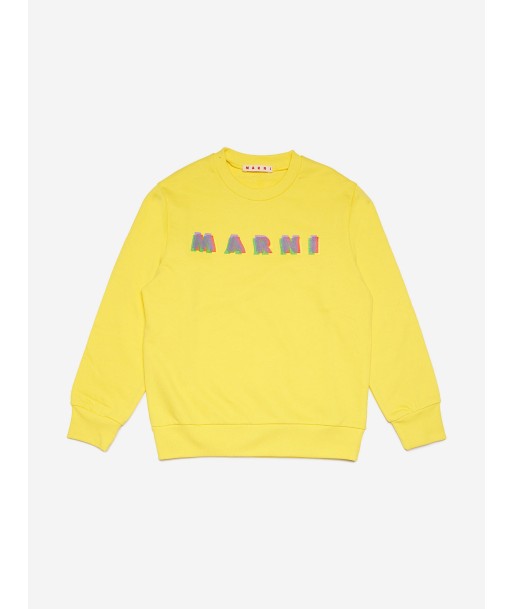 MARNI Kids Logo Sweatshirt in Yellow en ligne