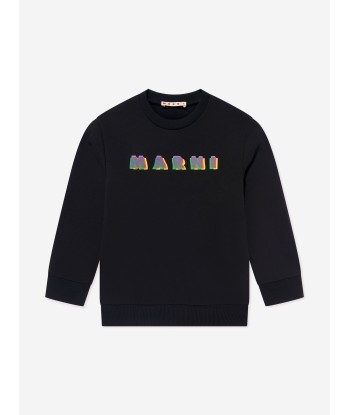 MARNI Kids Logo Sweatshirt in Black solde